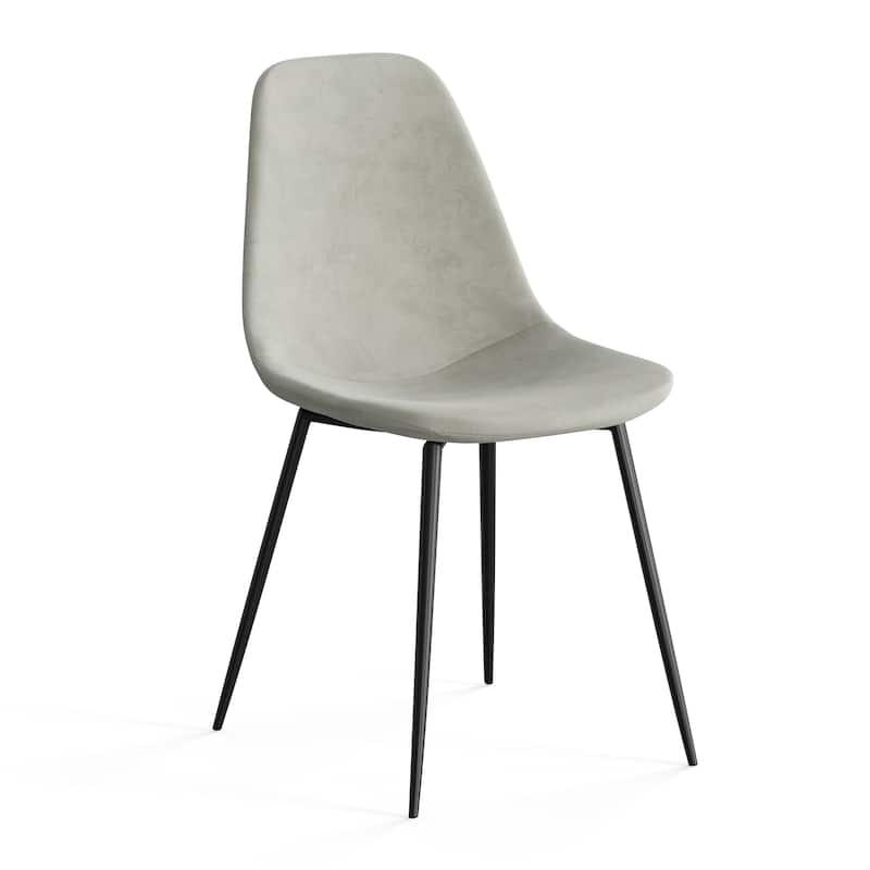 Maxine Velvet Side Chairs (Set of 2) - Platinum Grey Performance