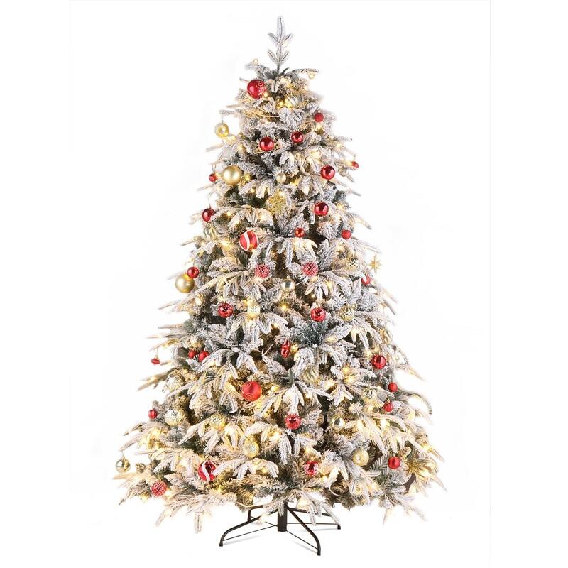7ft 1687 Branches 450 Lights Warm Color 8 Modes Christmas Tree - N/A