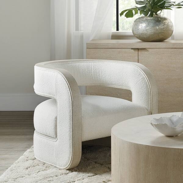 slide 2 of 4, Hooker Furniture Cascade 28" Wide Modern Zen Upholstered Accent Chair Pebble Beach Burlap
