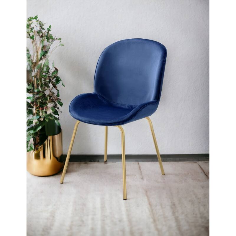 Chuchip Velvet & Gold Finish Side Chair