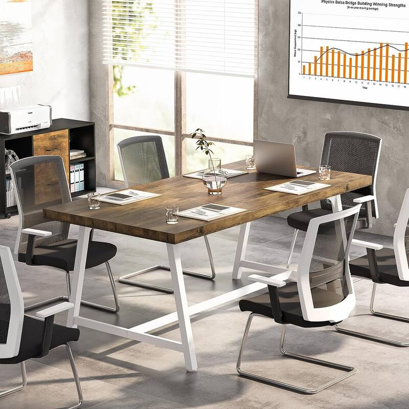 6FT Rectangle Conference Table, 70.87" Meeting Table for 6-8 People