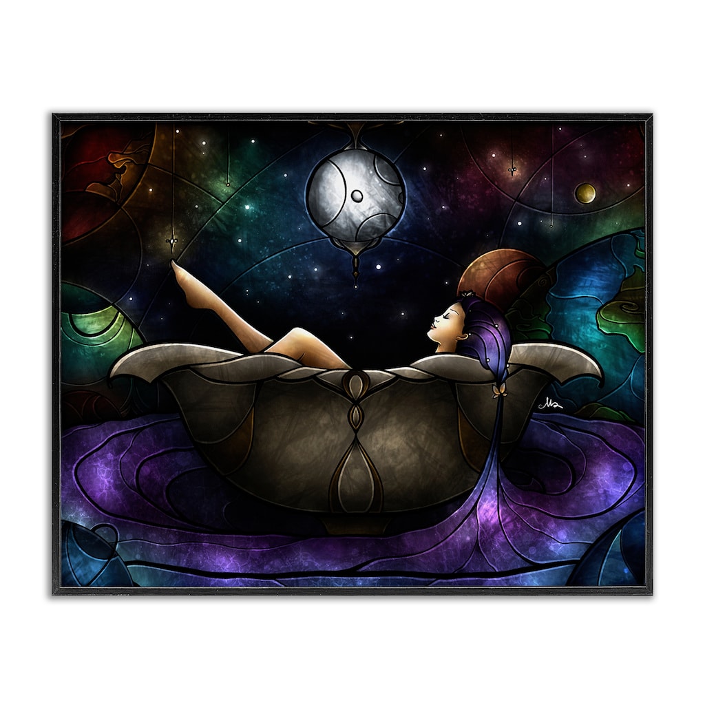 Stupell Bathing Under Moonlight Framed Giclee Art Design By Mandie Manzano