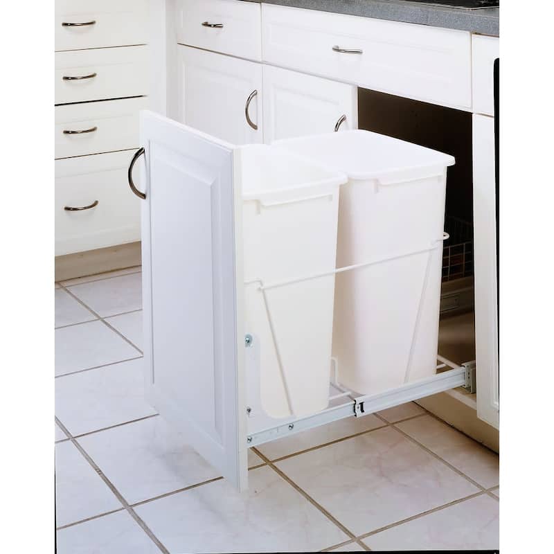 Rev-A-Shelf RV Series Bottom Mount Double Bin Trash Can with
