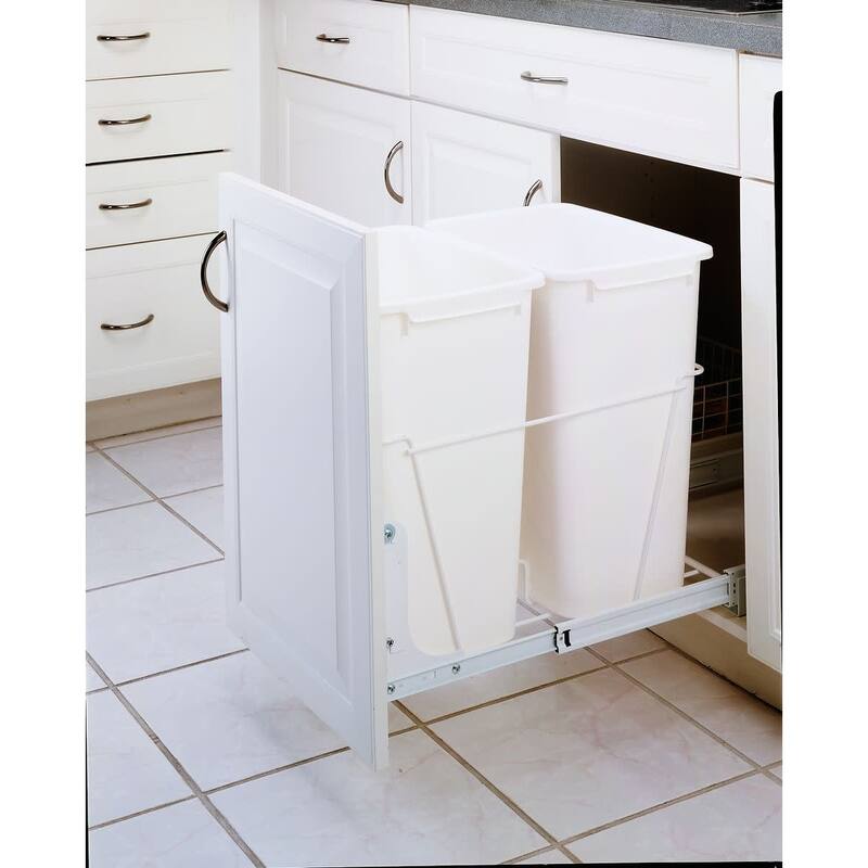 Rev-A-Shelf RV Series Bottom Mount Double Bin Trash Can with