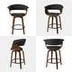 preview thumbnail 42 of 167, Glitzhome Set of 2 or 4 Modern Counter & Bar Height Wooden Swivel Bar Stools