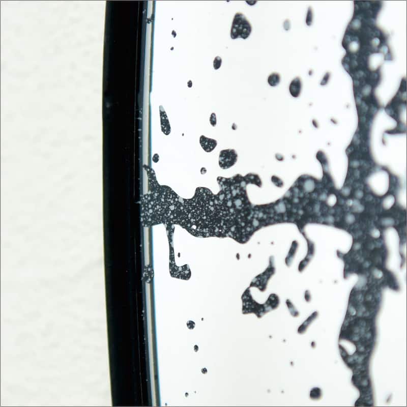 Round wall-mounted mirror - Black,White