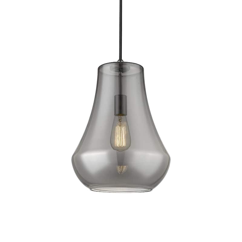 Innovations Lighting 491-1P-16-12 Fairfield Pendant Fairfield 12" Wide - Polished Nickel / Plated Smoke
