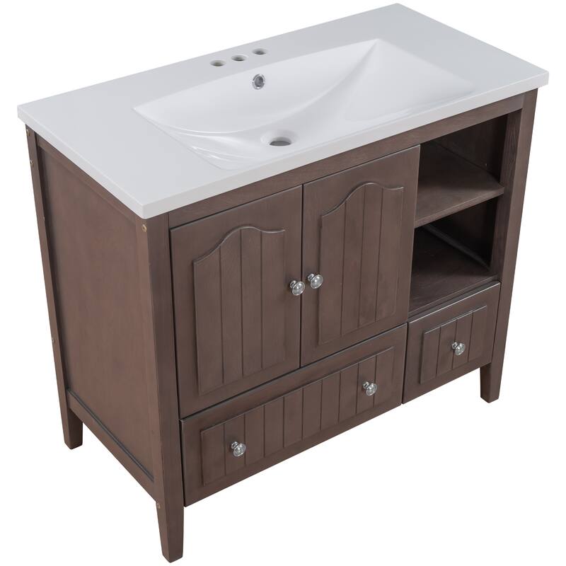 36" Bathroom Vanity with Solid Wood Frame
