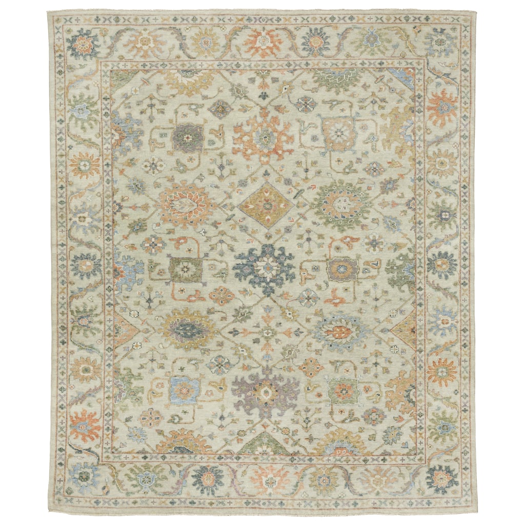 Style Haven Palma Wool Hand-Knotted Oriental Beige/ Green Area Rug