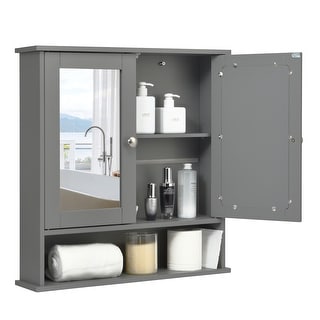 Bathroom Wall Mirror Cabinet with Doors and Shelves - Bed Bath & Beyond ...