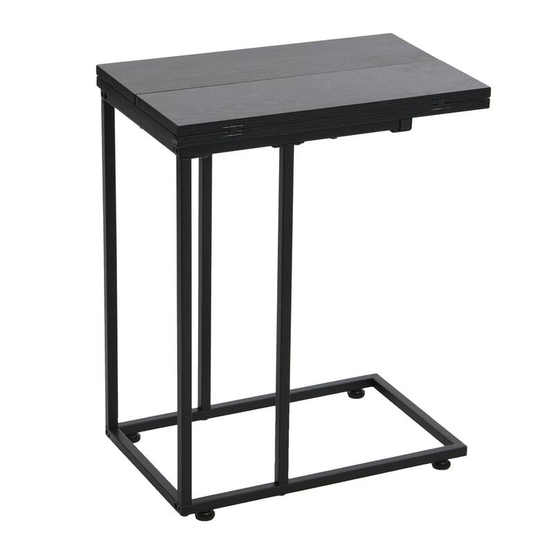 Household Essentials C Side Table - Black Oak - Flip Top