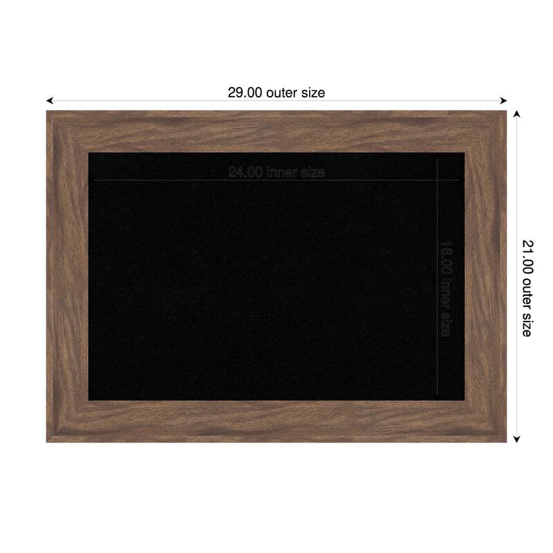Pia Medium Brown Framed Cork Board - Bulletin Board, Organization Board, Pin Board - Black - 29 x 21 in