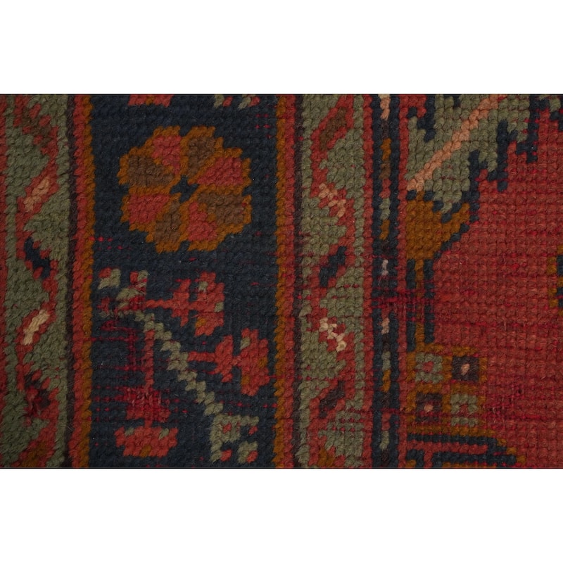 Hand Knotted Oriental 100% Wool Carpet Transitional Geometric Oranges & Rust Oushak Area Rug - 8' 1'' X 5' 6''