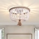 preview thumbnail 1 of 30, OYIPRO 3 - Light 12'' Bohemia Beaded Flush Mount Light Fixtures White Beads