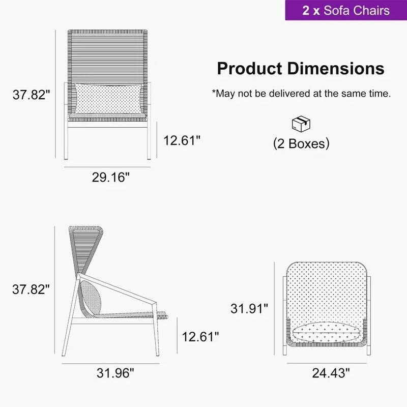 PURPLE LEAF Melben Light Grey Modular Outdoor Sectional with Cushions Flexible Layout Patio Conversation Set Couch