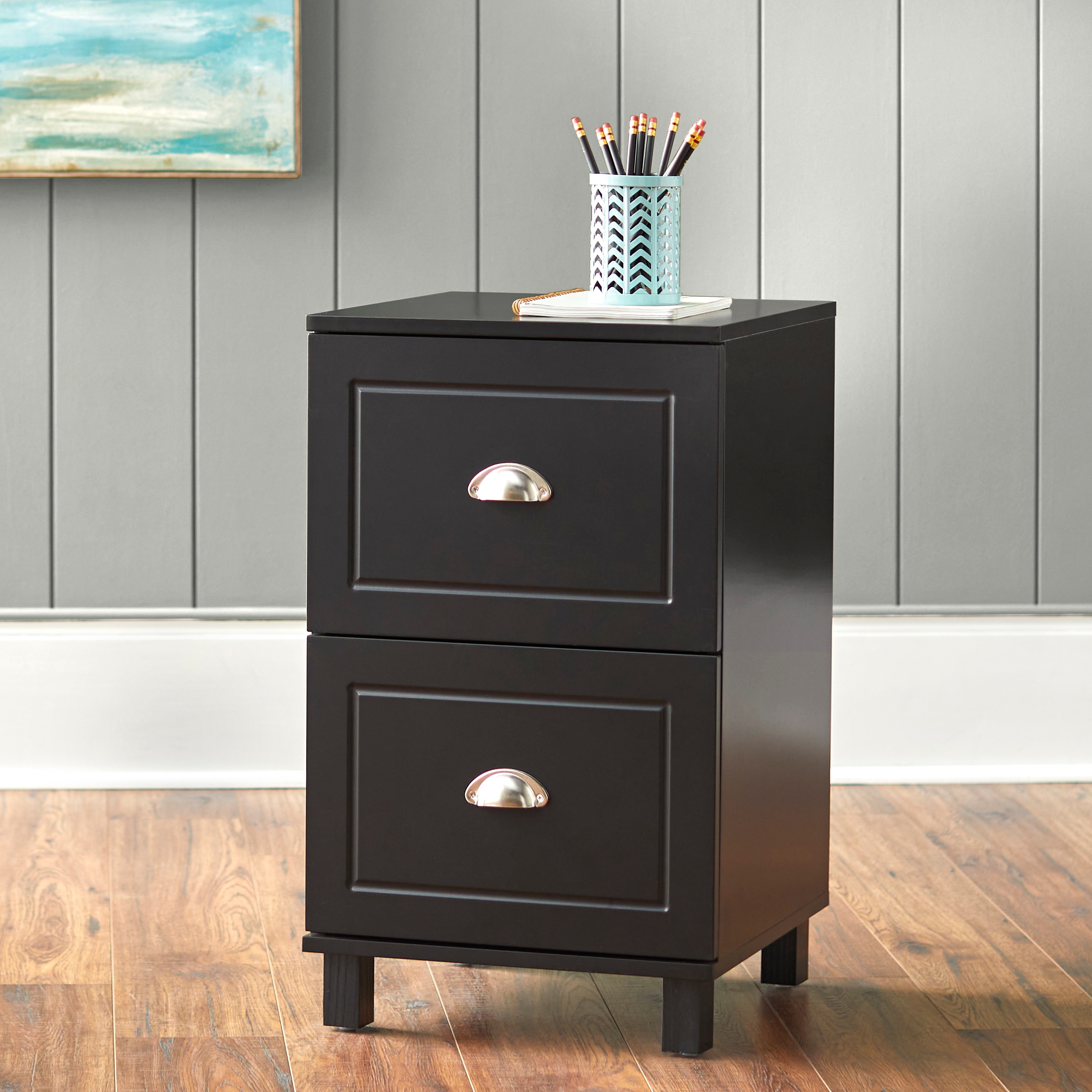 2 Drawer Mobile File Cabinet with Lock, Wood Modern Filing Cabinet - Bed  Bath & Beyond - 36152949
