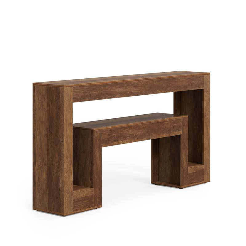 63"Console Table For Entryway,2-Tier Entryway Console Table