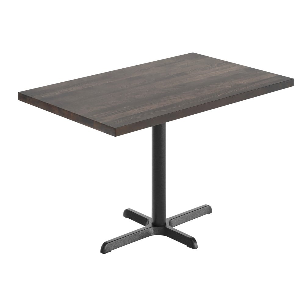 Rectangular Solid Wood Commercial Tabletop w/ 23.75" x 29.5" Dining Height X-Base - 30"W x 48"D x 29.5"H