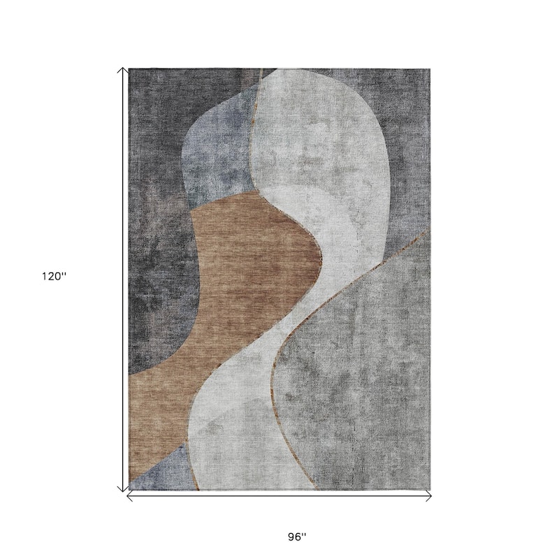 HomeRoots Abstract Transitional Rectangle Outdoor Rug