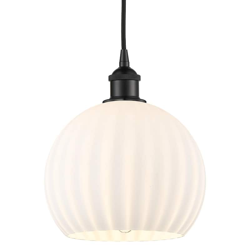 Innovations Lighting 616-1P 12 10 White Venetian Pendant White - Matte Black
