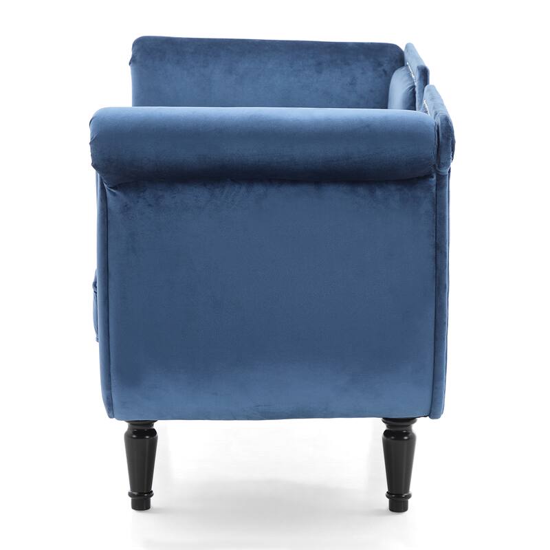 Christopher Knight Home - Velvet Bench with Nailhead Trim & Curved Arms