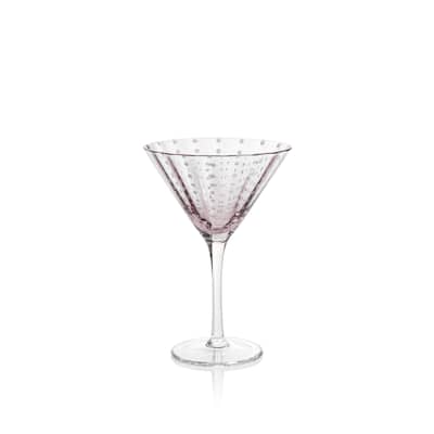 Pescara White Dot Martini Glasses, Set of 4