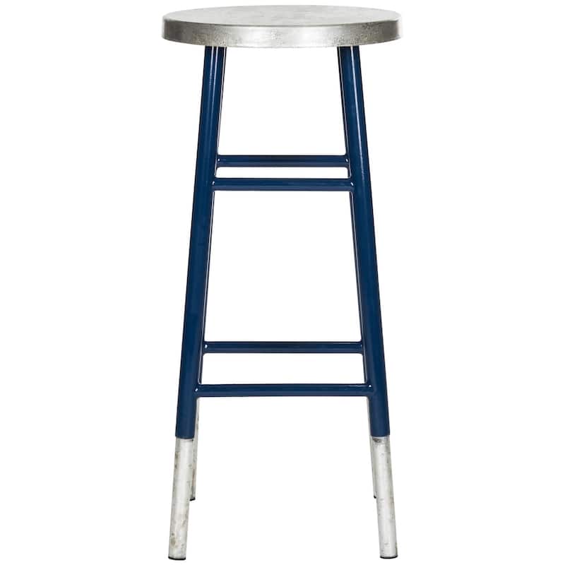 SAFAVIEH Lynne 30 Inch Silver Dipped Black / Silver Bar Stool - 13.5" x 13.5" x 30" - 14Wx14Dx30H