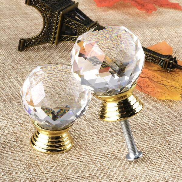 1.18" Clear Crystal Glass Drawer Knobs Cabinet Pull Handle Round 10pcs -  1.18" x 1.18"(D*H) - Bed Bath & Beyond - 22707968