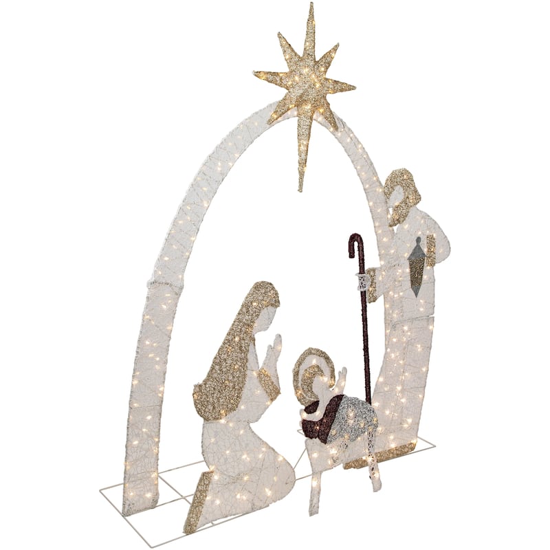 41" LED Holy Family Nativity Scene Outdoor Christmas Decoration - White