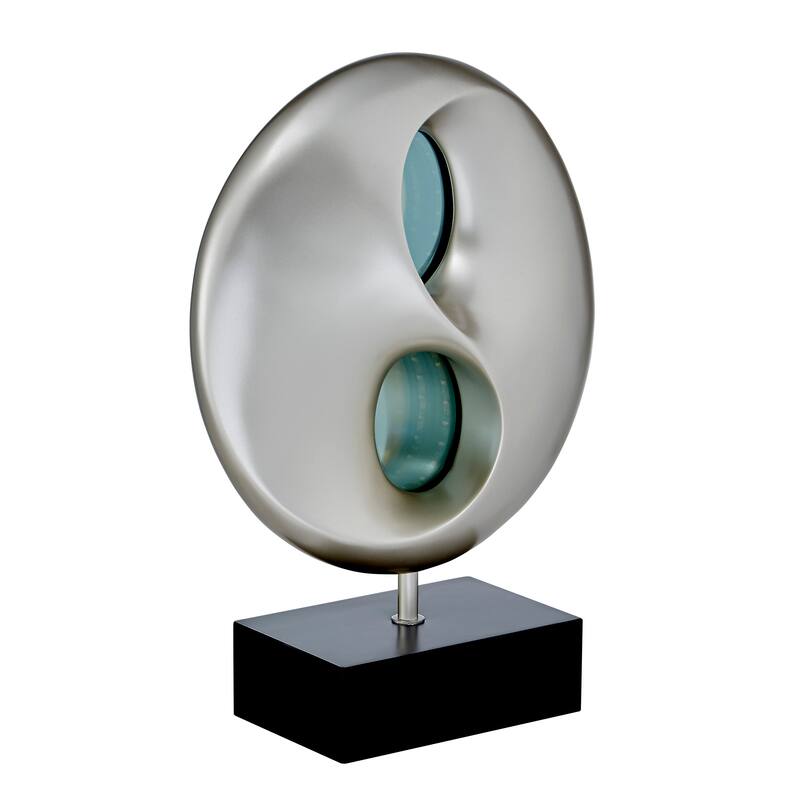 Ultra-Modern Design Table Lamp LED Lights Infinity Mirror Black and Silver Finish Antique Night Lamp Bedroom Lamp - Black+Silver