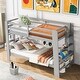 preview thumbnail 3 of 6, Grey Twin Over Twin Bunk Bed with Ladder, Storage Shelves, Pine Frame
