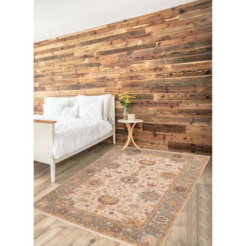 ECARPETGALLERY Hand-knotted Jules Serapi Ivory Wool Rug - 5'10 x 9'0