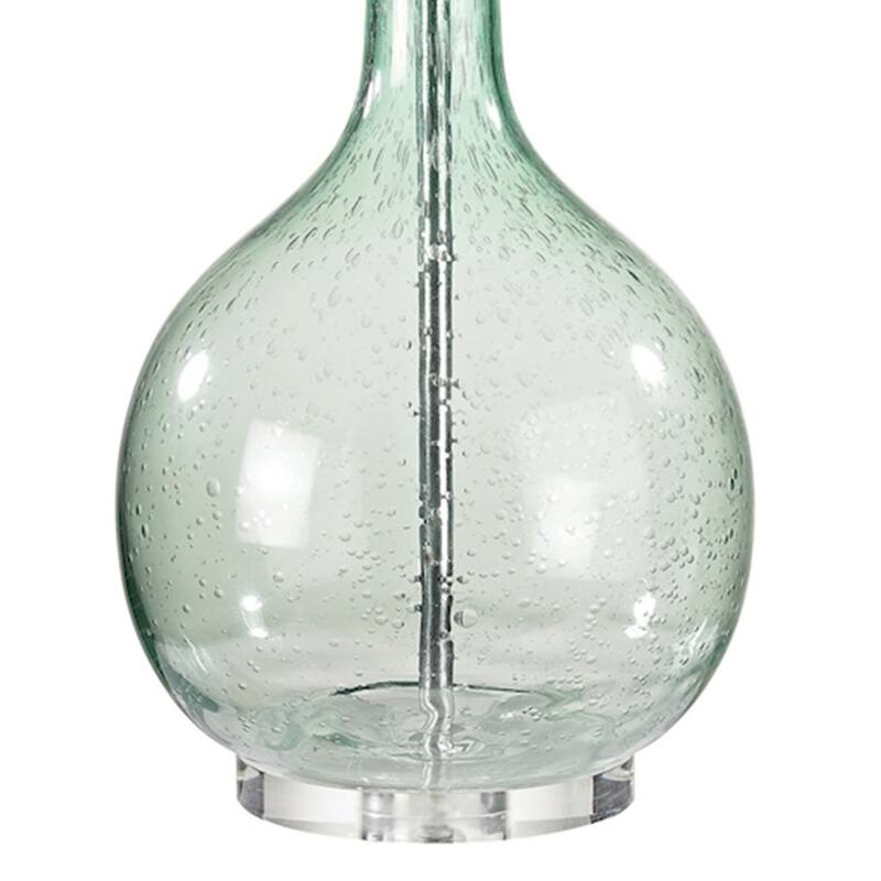 Elk Home Glass Green With Off White Burlap Shade 1 Light Table Lamp
