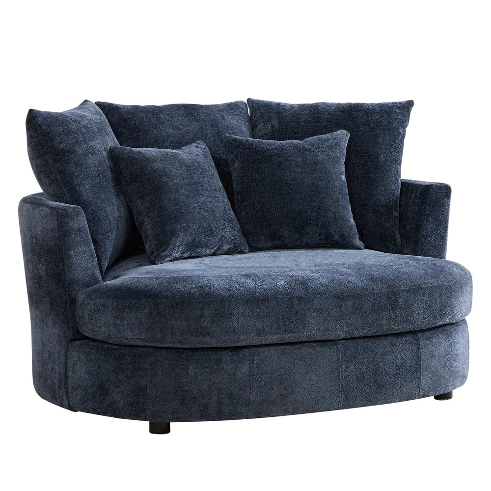55.1" W Accent Barrel Chair,Modern Oversized Sofa Chair with 5 Pillows