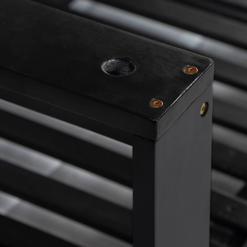 Patio Wooden Twin Size Porch Swing Daybed with 4 Hanging Ropes