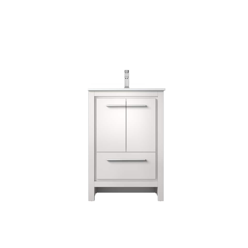 Lafarre Bath Vanity Cultured Marble Top, Sink and Brushed Nickel Faucet