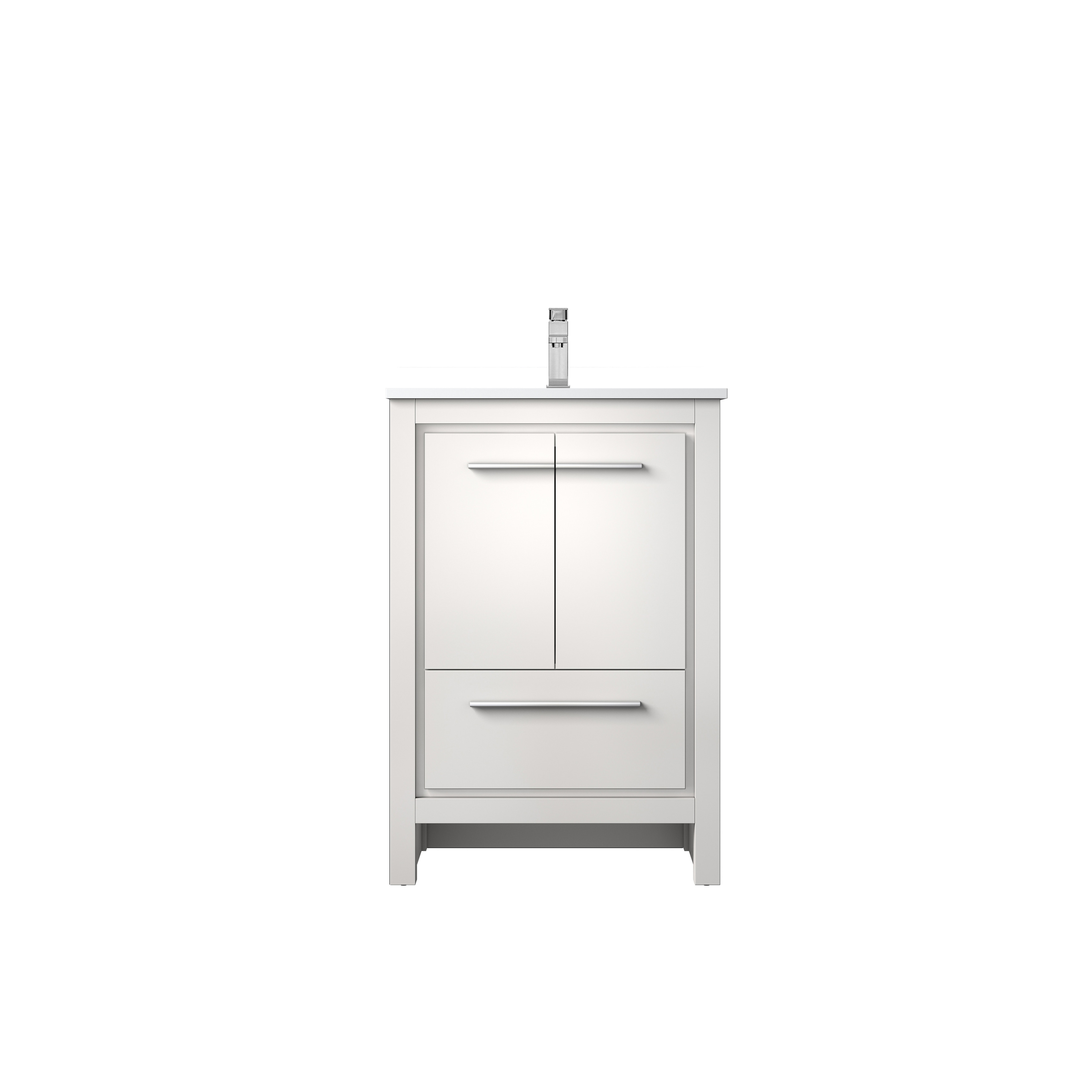 Lafarre Bath Vanity Cultured Marble Top, Sink and Brushed Nickel Faucet