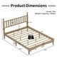 preview thumbnail 18 of 25, Queen Size Wood Platform Bed with Gourd Shaped Headboard, Retro Style Platform Bed with Wooden Slat Support, White