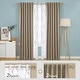 preview thumbnail 22 of 65, Deconovo Mix & Match Blackout and Bronze Print White Sheer 4 Piece Curtain Panel Set 52x95 Inch - Khaki
