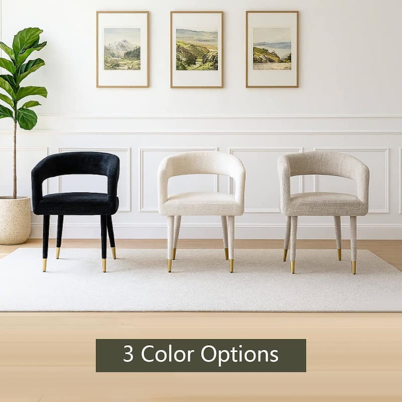 Modern Upholstered Dining Chairs with Arm (Set of 2)