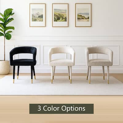 Modern Upholstered Dining Chairs with Arm (Set of 2)