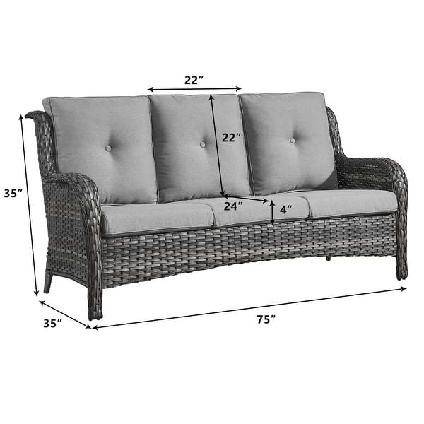 Gymojoy Patio Furniture Sofa Outdoor Ranttan Sofa with Cushion