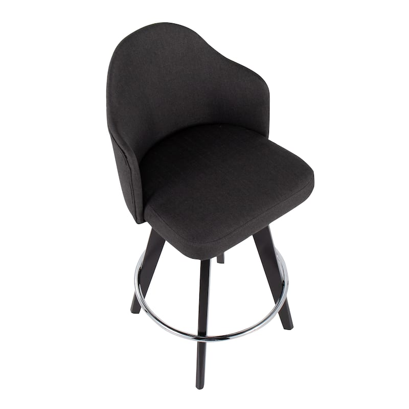 Carson Carrington Valsatra 26" Upholstered Counter Stool with Black Wood Base (Set of 2)