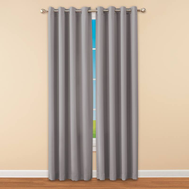 Madison Room Darkening Energy-Saving Curtain Panel - Grey - 54" x 84" - 84 Inches