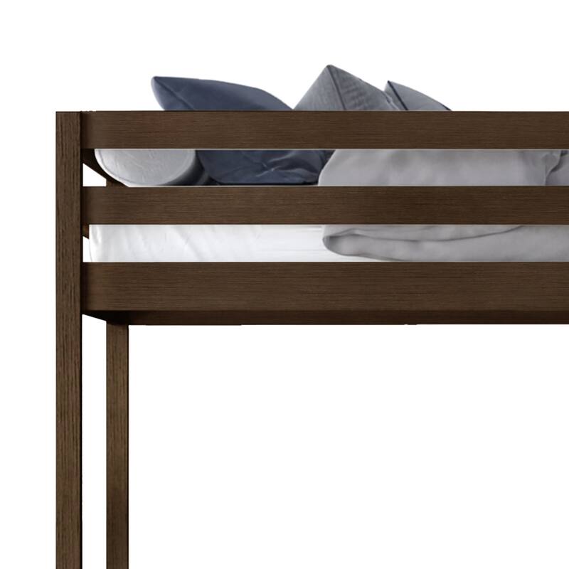 CraftPorch Modern Twin Over Twin Size Wooden Bunk Bed
