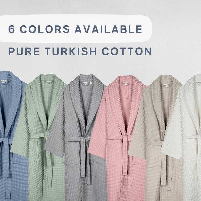 Salbakos Home1961 Lightweight Cotton Waffle Robe – Unisex Spa Bathrobe
