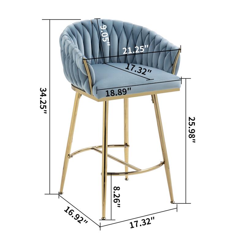 Set of 2 26" Counter Height Bar Stools