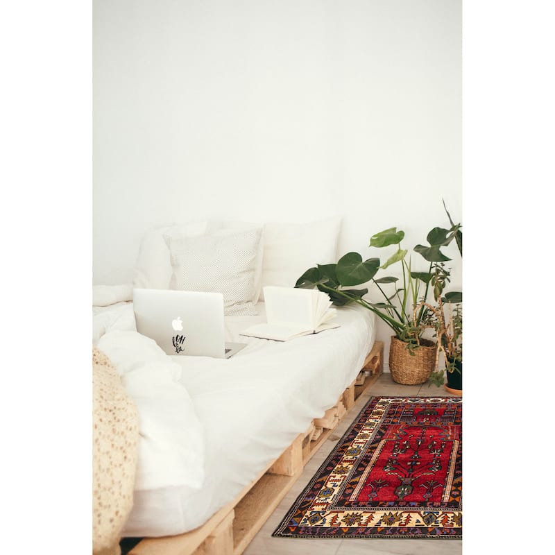 Teimani Red Rug 3'1" x 5'3" - 3'1 x 5'3
