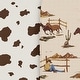 preview thumbnail 5 of 4, Sweet Jojo Designs Tan Brown Western Cowboy Boy 2 Pack Baby Bassinet Fitted Sheets Off White Cow Print Animal Wild West Horse