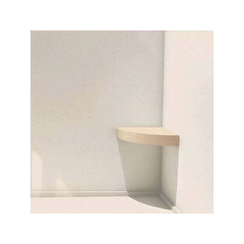 Transolid Studio 14-In X 14-In Solid Surface Wall-Mount Corner Shower Seat - 14.5" x 14.25" x 3"